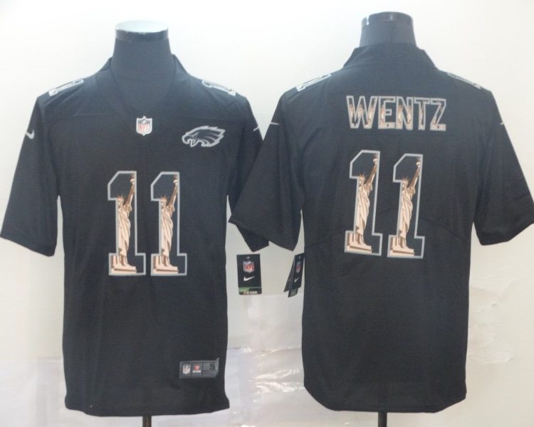 Men's Philadelphia Eagles #11 Carson Wentz Black Jersey