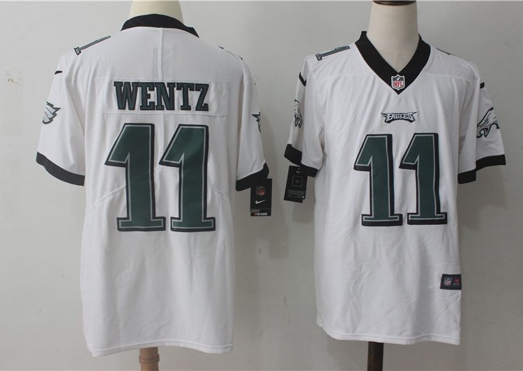Men's Philadelphia Eagles #11 Carson Wentz Jersey White