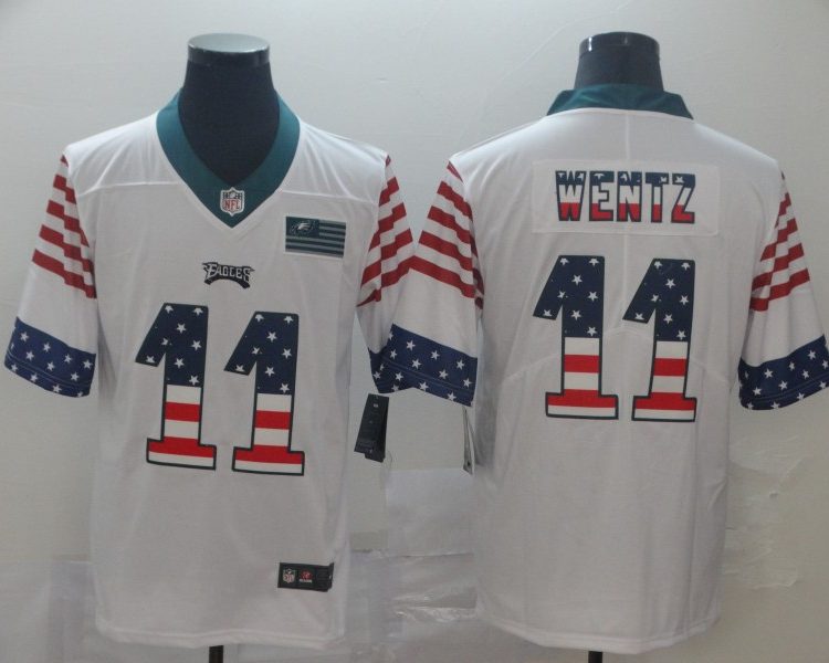 Men's Philadelphia Eagles #11 Carson Wentz White Jersey