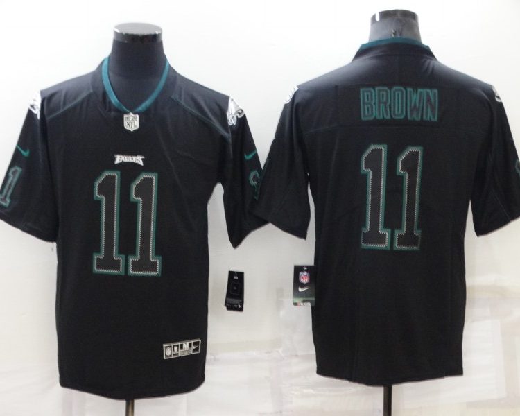 Men's Philadelphia Eagles A.J. Brown #11 Black Team Jersey