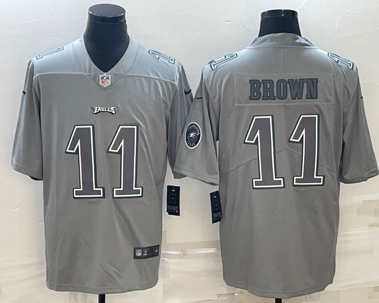 Men's Philadelphia Eagles A.J. Brown #11 Gray Atmosphere Jersey