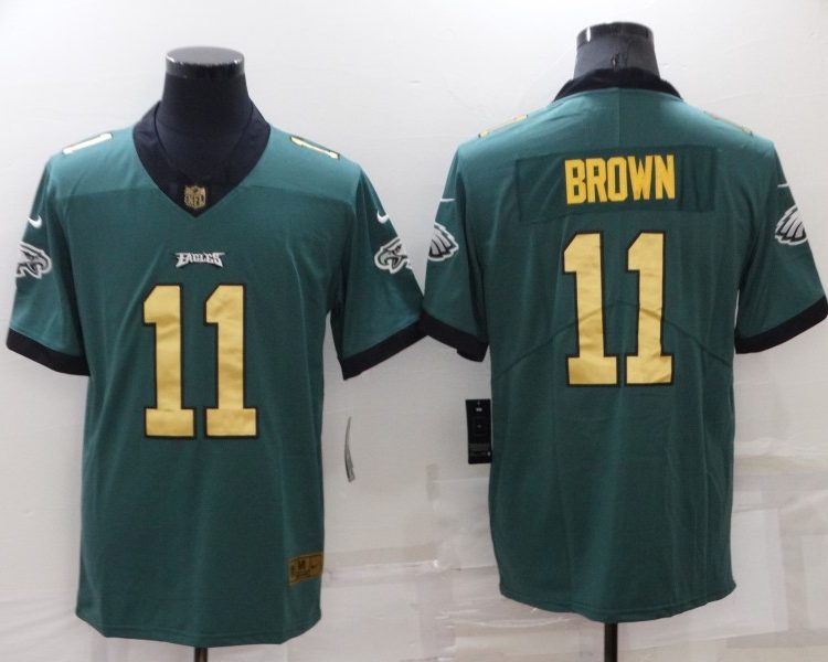 Men's Philadelphia Eagles A.J. Brown #11 Midnight Green Jersey