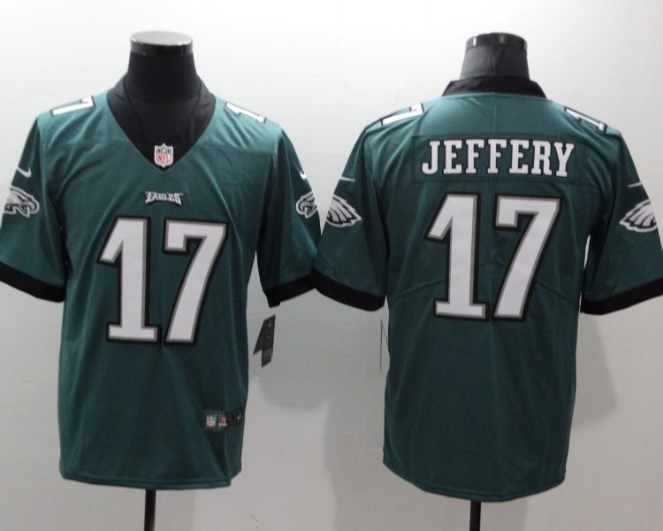 Men's Philadelphia Eagles Alshon Jeffery #17 Midnight Green Jersey