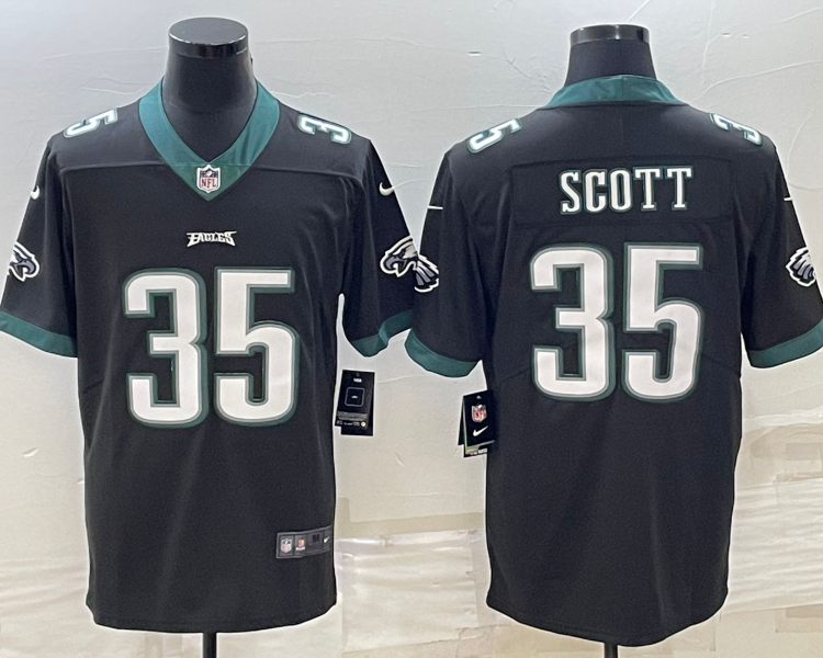 Men's Philadelphia Eagles Boston Scott #35 Black Jersey