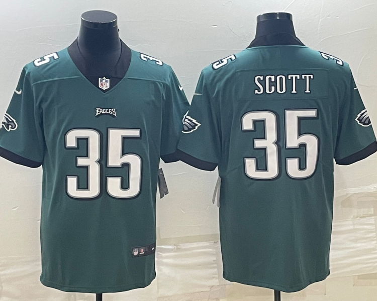 Men's Philadelphia Eagles Boston Scott #35 Midnight Green Jersey