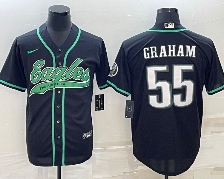 Men's Philadelphia Eagles Brandon Graham #55 Black Jersey Joint Edition
