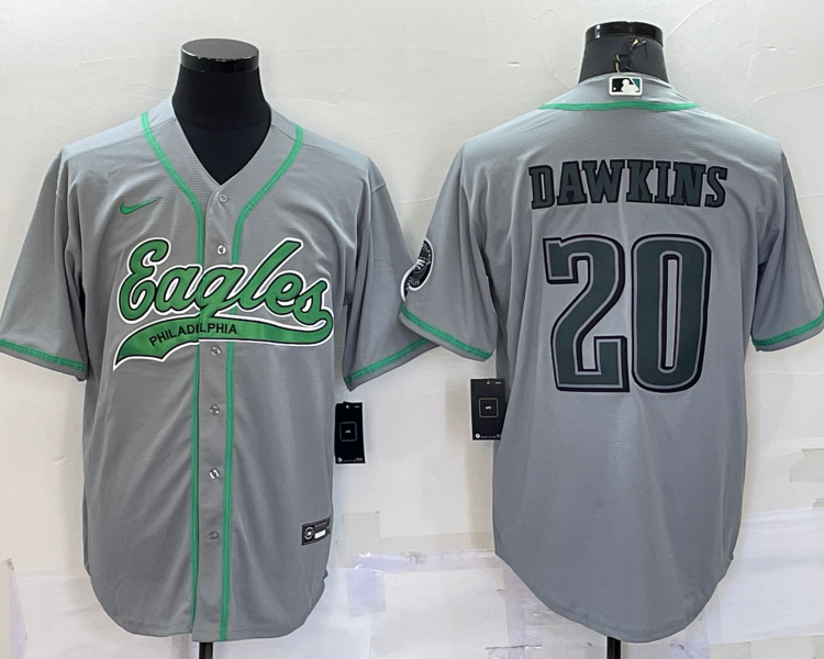 Men's Philadelphia Eagles Brian Dawkins #20 Gray Jersey Joint Edition