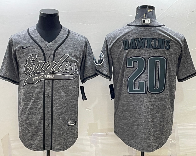 Men's Philadelphia Eagles Brian Dawkins #20 Gray Jersey Joint Edition