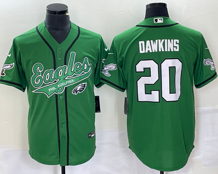 Men's Philadelphia Eagles Brian Dawkins #20 Kelly Green Jersey Joint Edition