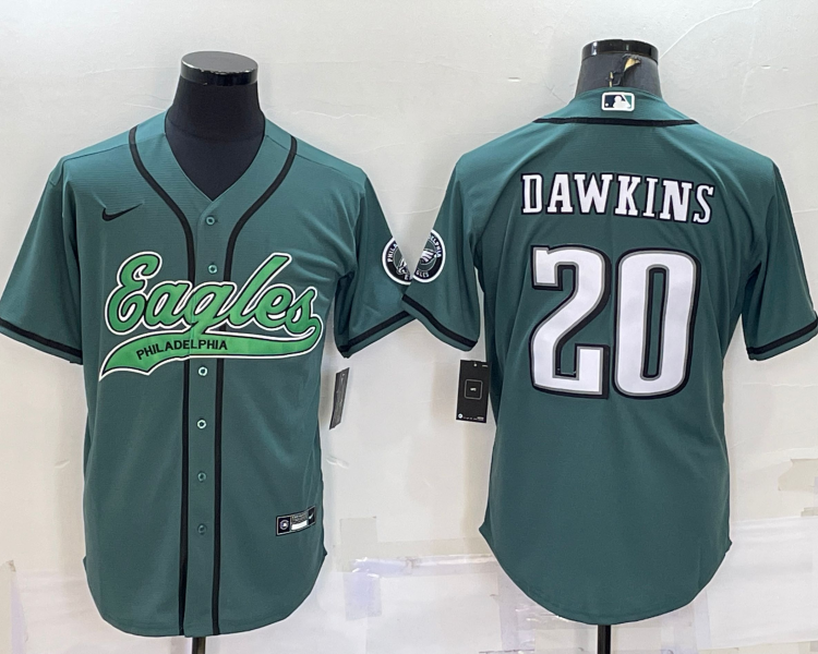 Men's Philadelphia Eagles Brian Dawkins #20 Midnight Green Jersey Joint Edition