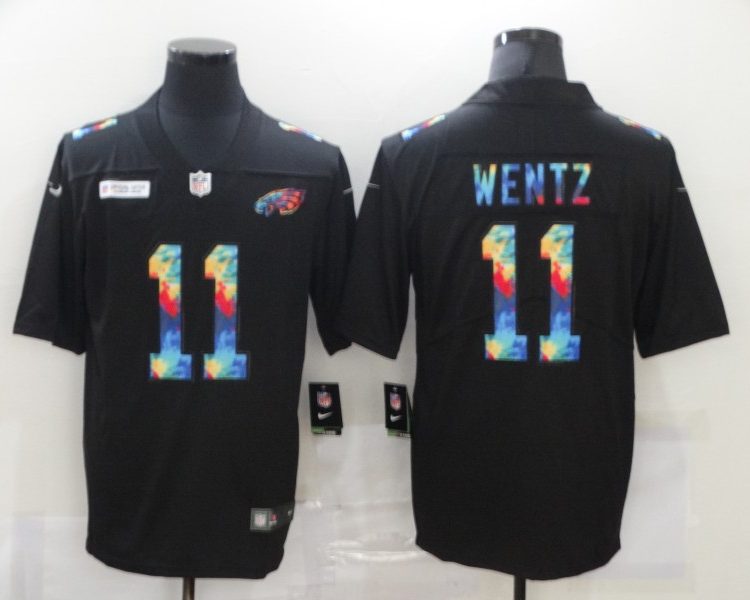 Men's Philadelphia Eagles Carson Wentz #11 Black Team Jersey
