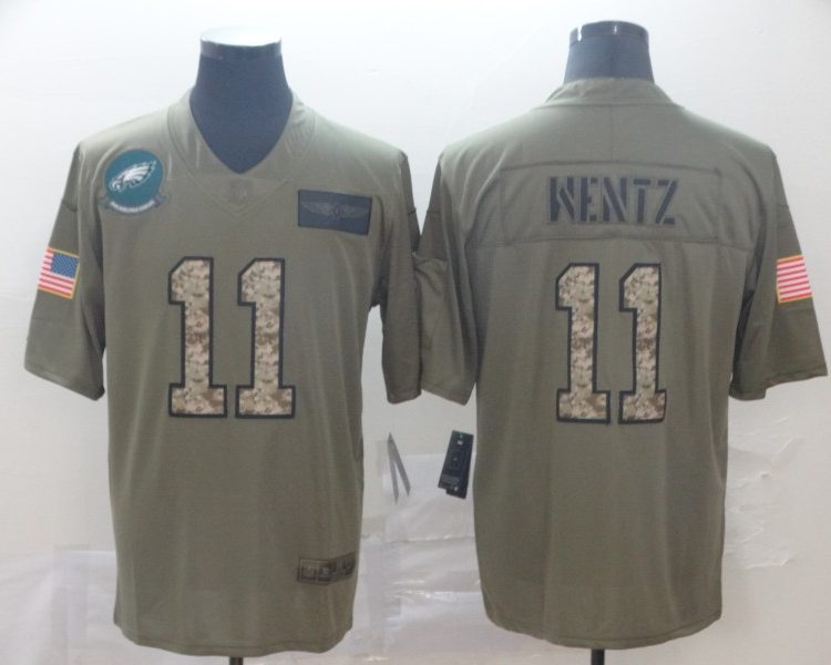 Men's Philadelphia Eagles Carson Wentz #11 Brown Jersey