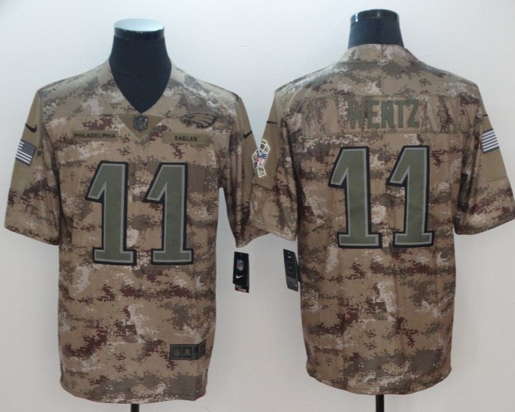Men's Philadelphia Eagles Carson Wentz #11 Camouflage Jersey