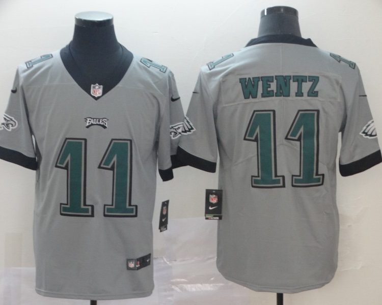 Men's Philadelphia Eagles Carson Wentz #11 Gray Jersey