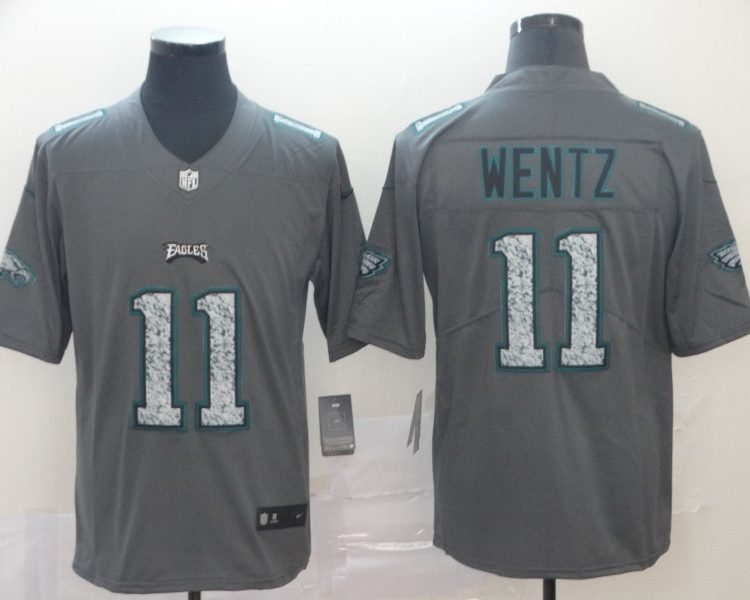 Men's Philadelphia Eagles Carson Wentz #11 Gray Jersey