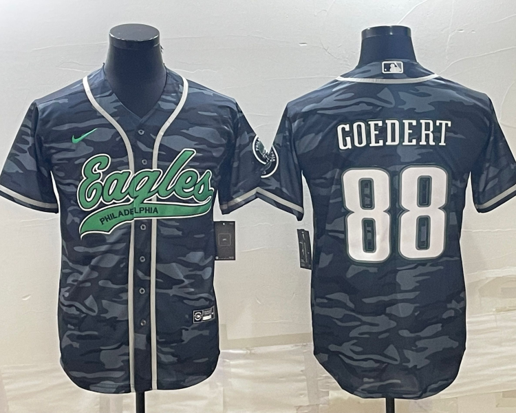 Men's Philadelphia Eagles Dallas Goedert #88 Grey Camouflage Jersey Joint Edition