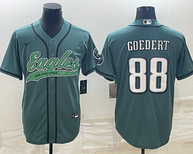 Men's Philadelphia Eagles Dallas Goedert #88 Midnight Green Jersey Joint Edition