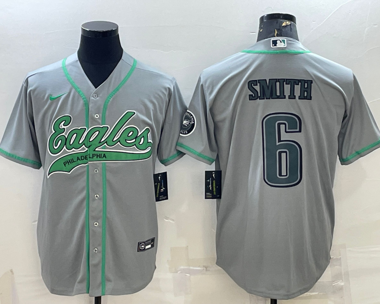 Men's Philadelphia Eagles DeVonta Smith #6 Gray Jersey Joint Edition