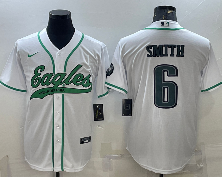 Men's Philadelphia Eagles DeVonta Smith #6 White Jersey Joint Edition