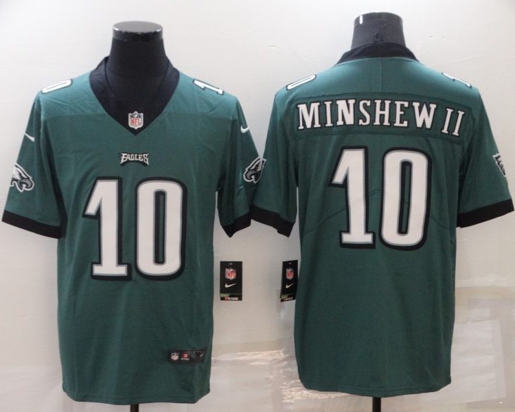 Men's Philadelphia Eagles Gardner Minshew II #10 Green Jersey