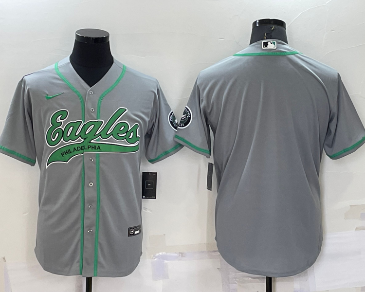 Men's Philadelphia Eagles Gray Blank Jersey