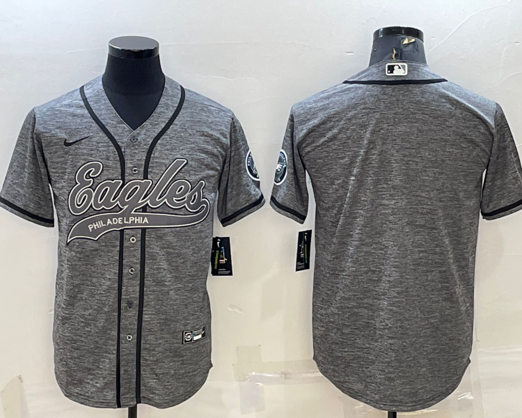 Men's Philadelphia Eagles Gray Blank Jersey