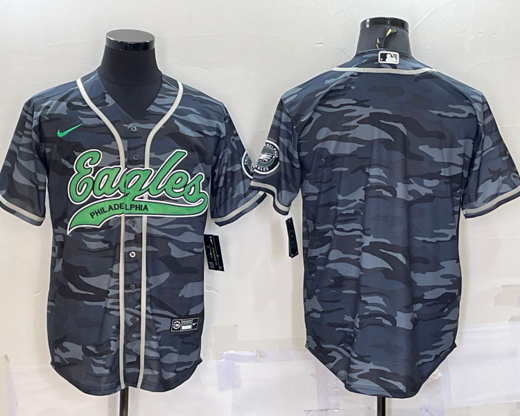 Men's Philadelphia Eagles Grey Camouflage Blank Jersey