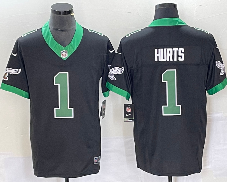 Men's Philadelphia Eagles Jalen Hurts #1 Black Jersey