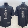 Men's Philadelphia Eagles Jalen Hurts #1 Black RFLCTV Limited Jersey