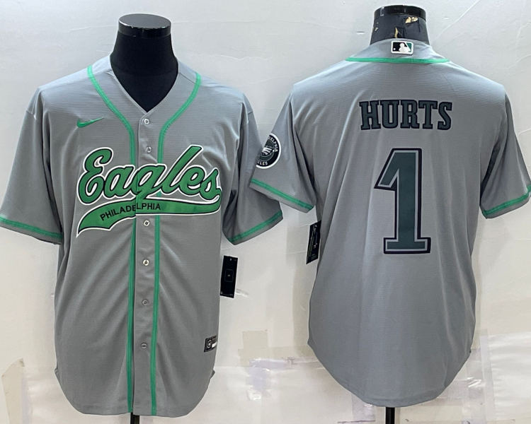 Men's Philadelphia Eagles Jalen Hurts #1 Gray Jersey Joint Edition