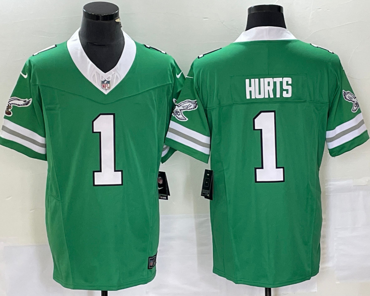 Men's Philadelphia Eagles Jalen Hurts #1 Kelly Green Jersey