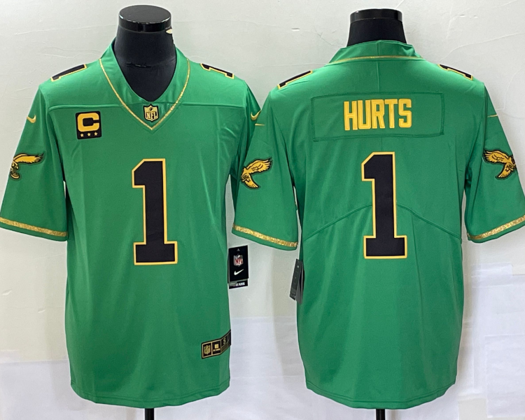 Men's Philadelphia Eagles Jalen Hurts #1 Kelly Green Jersey