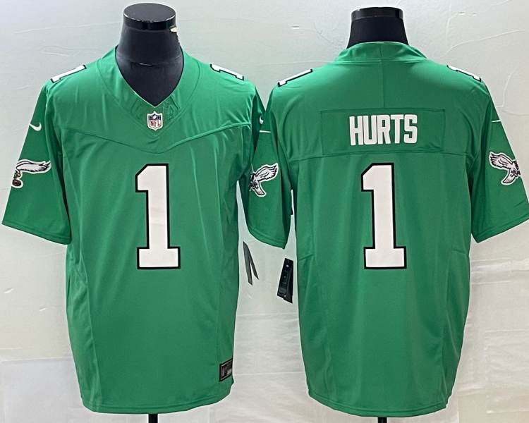 Men's Philadelphia Eagles Jalen Hurts #1 Kelly Green Jersey