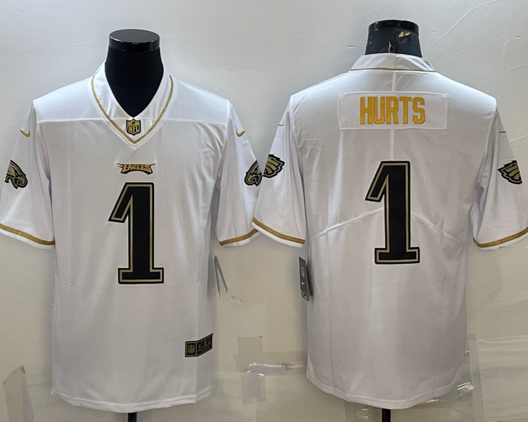 Men's Philadelphia Eagles Jalen Hurts #1 White Jersey