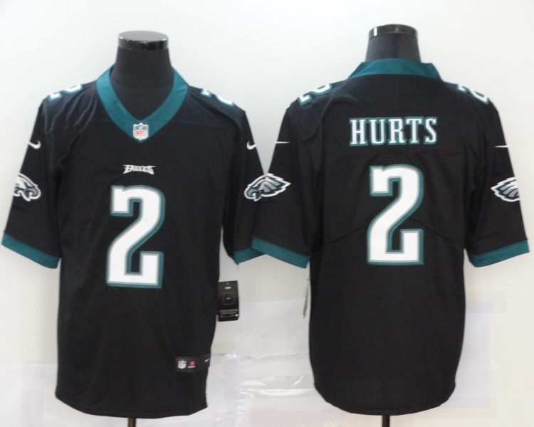 Men's Philadelphia Eagles Jalen Hurts #2 Black Jersey
