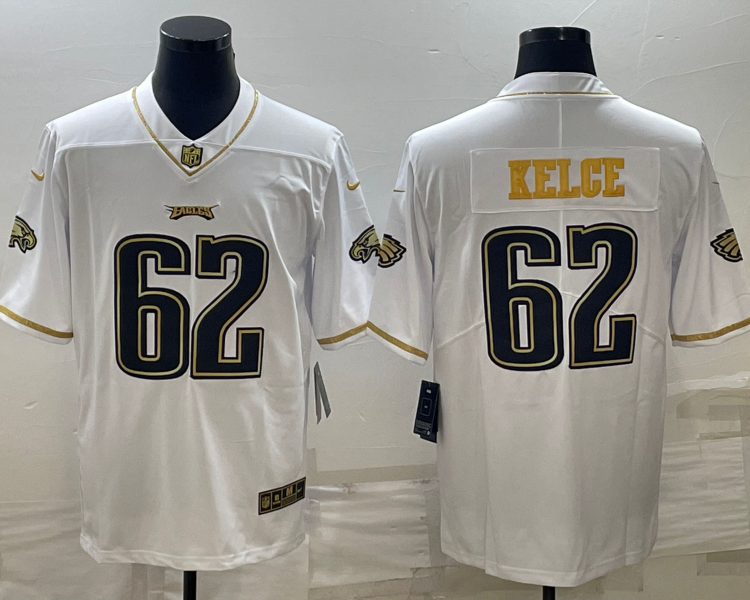Men's Philadelphia Eagles Jason Kelce #62 White Jersey