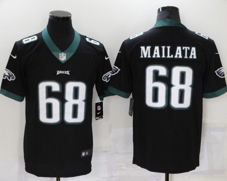 Men's Philadelphia Eagles Jordan Mailata #68 Black Jersey