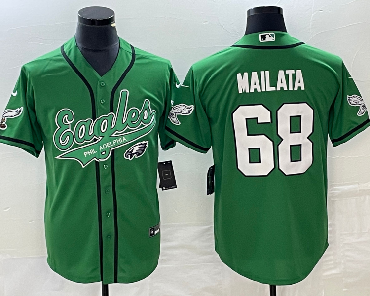 Men's Philadelphia Eagles Jordan Mailata #68 Kelly Green Jersey Joint Edition