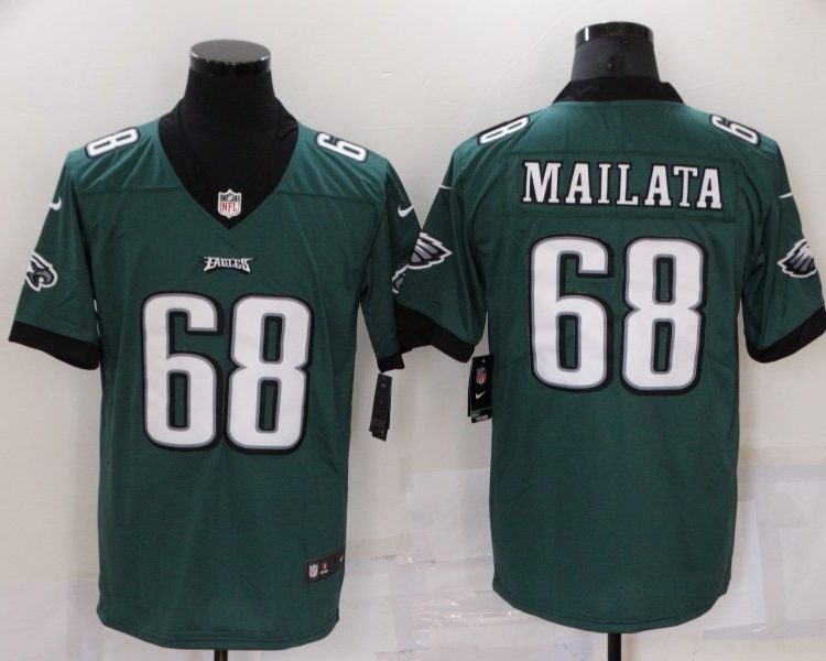 Men's Philadelphia Eagles Jordan Mailata #68 Midnight Green Jersey
