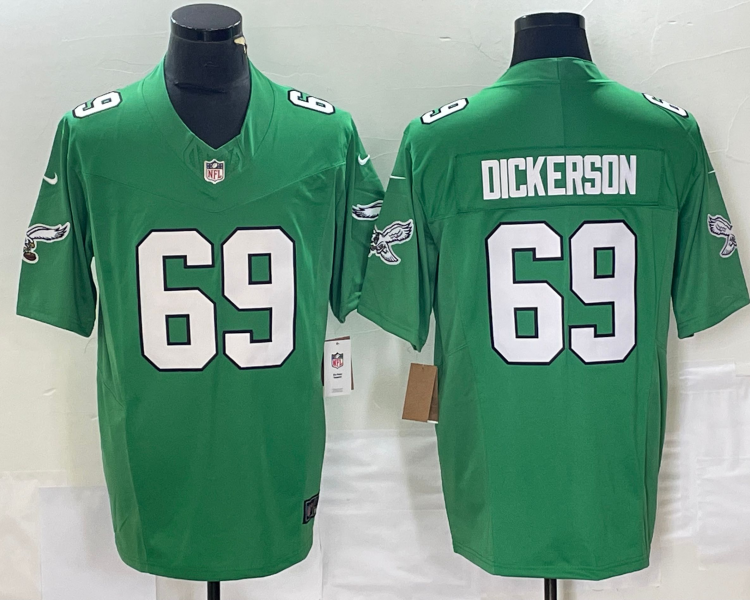Men's Philadelphia Eagles Landon Dickerson #69 Kelly Green Alternate Jersey