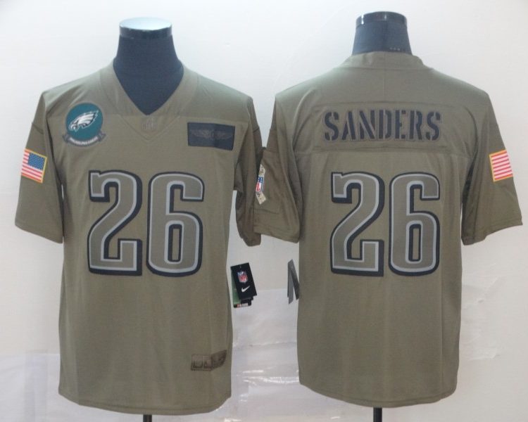 Men's Philadelphia Eagles Miles Sanders #26 Brown Jersey