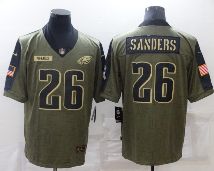 Men's Philadelphia Eagles Miles Sanders #26 Brown Team Jersey