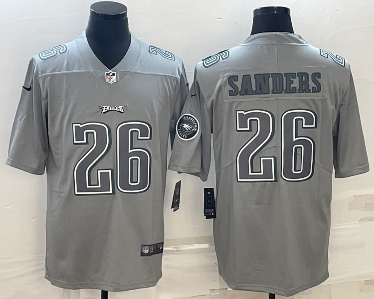 Men's Philadelphia Eagles Miles Sanders #26 Gray Atmosphere Jersey