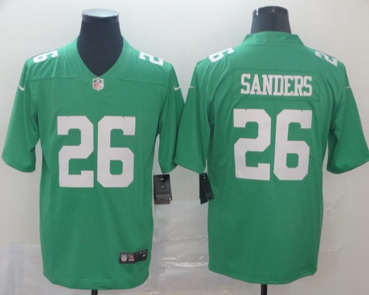 Men's Philadelphia Eagles Miles Sanders #26 Green Jersey