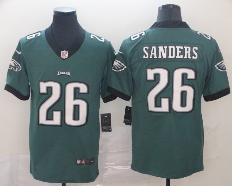 Men's Philadelphia Eagles Miles Sanders #26 Midnight Green Jersey