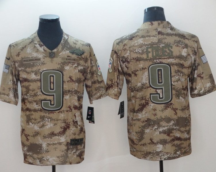 Men's Philadelphia Eagles Nick Foles #9 Camouflage Jersey