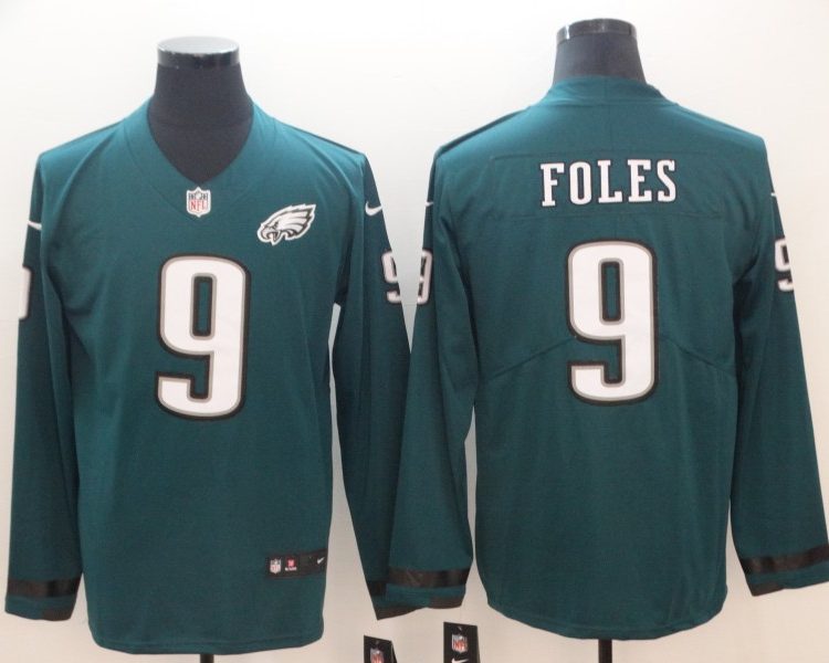 Men's Philadelphia Eagles Nick Foles #9 Midnight Green Team Jersey