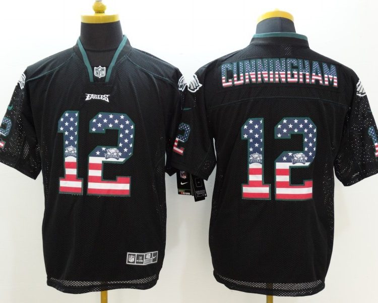 Men's Philadelphia Eagles Randall Cunningham #12 Black Jersey