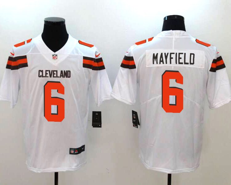 Men's Cleveland Browns Baker Mayfield #6 White Jersey