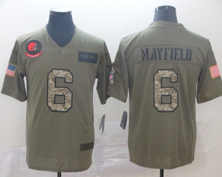 Men's Cleveland Browns Baker Mayfield Olive Limited Jersey
